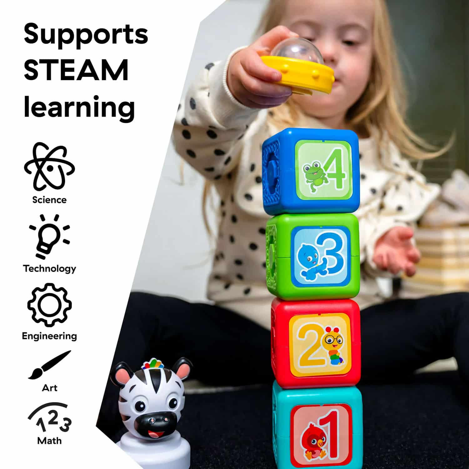 Baby Einstein Connectables 6-Piece Magnetic Activity Building Baby Blocks Toys, 6 months - Image 4